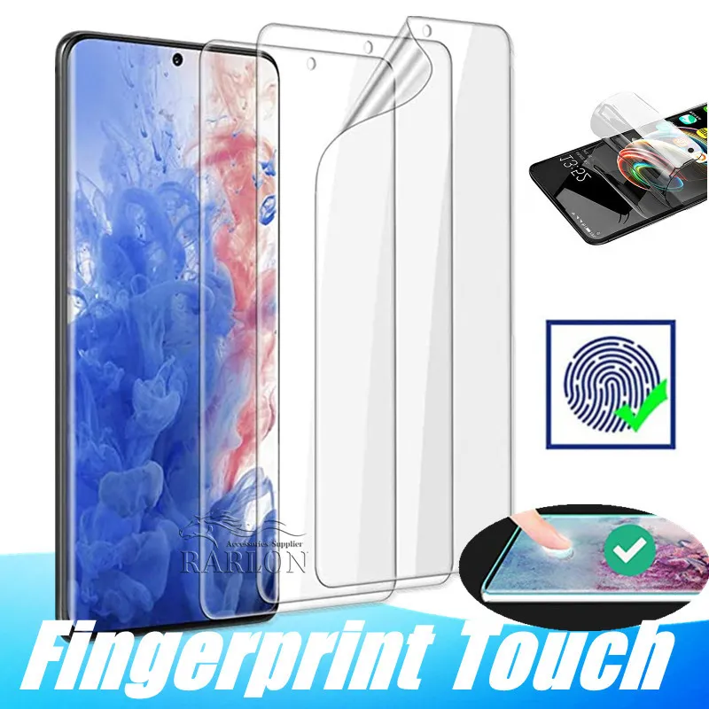 Full Adhesive Glue Screen Protector Transparent Protective Film Soft PET For Samsung Galaxy S24 S23 Ultra S22 S21 S20 Ultra Note 20 10 S10 Plus S9 No Tempered Glass