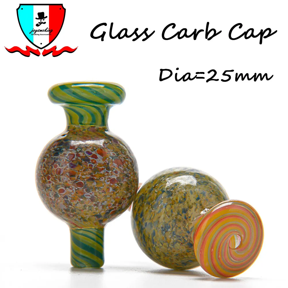 Glas Carb Cap Dia 25mm Universal Carb Cap med luftflödesfunktion Dome för glas Vattenrör, DAB Oljeplattformar, Kvarts Banger Nails