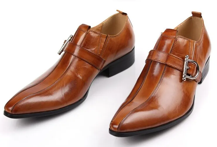 Hot Sale- Men Dress Shoes Genuine Leather Smart Casual Men Leather Shoes Luxury Italian Shoes For Men oxford platforms