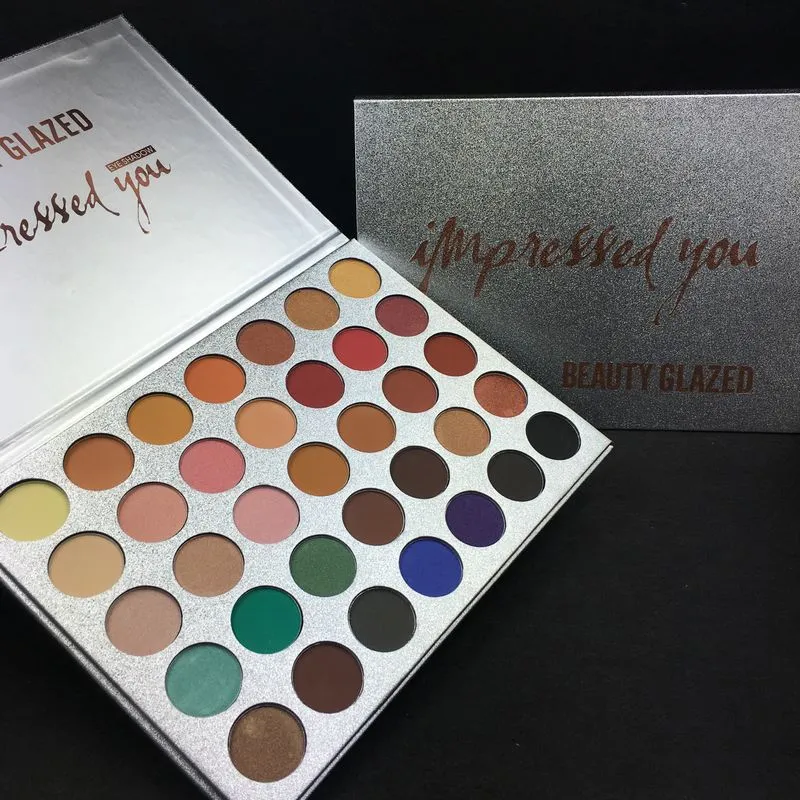 падение корабля BEAUTY ЗАСТЕКЛЕННЫЕ 35 Цвет Eyeshadow Palette Косметика Пудра Алмазная Радуга Земли Согрей тень Цвет Shimmer Матовый глаз