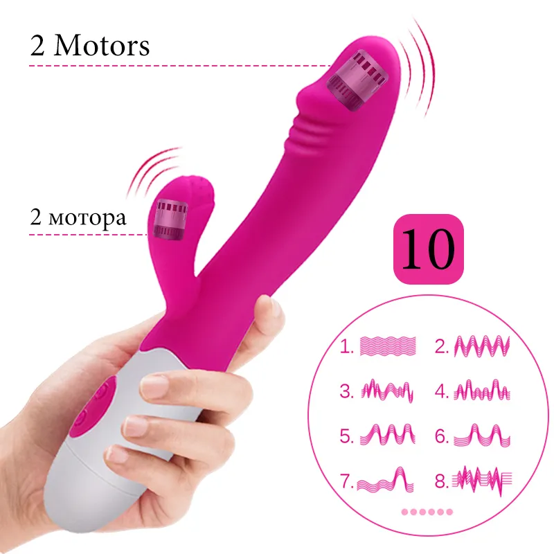 Flxur vibratorer för kvinnor dildo leksak kanin vibrator vagina klitoris kvinnlig massager masturbation elektriska motor sex produkter y200421