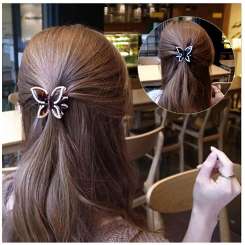 Black Hair w Butterfly Clip