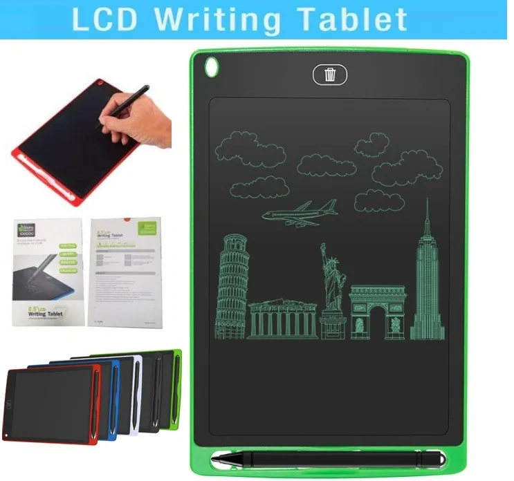 8.5 بوصة LCD الكتابة أقراص مذكرة الرسم اللوحي الالكترونية لوحات الرسومات للأطفال الرقمية الوسادة المفكرة مع القلم لمصنع زارة الداخلية