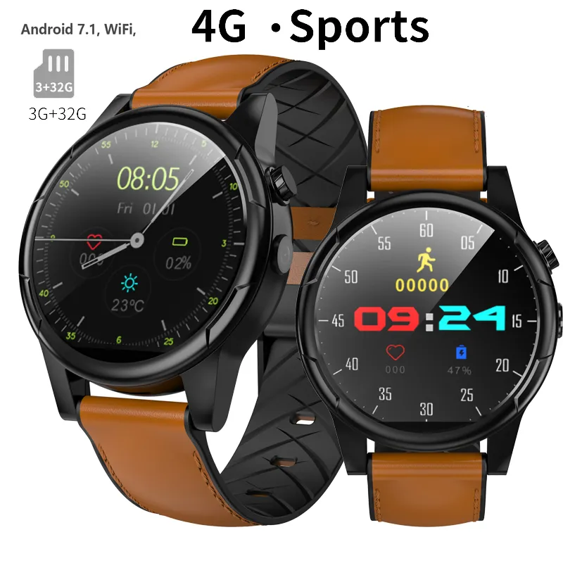 Erkekler MTK 3gb 32gb 600mAh büyük pil ile su geçirmez Smartwatch'larda IP67 6739 4g Akıllı Android telefon İzle GPS spor için ios android