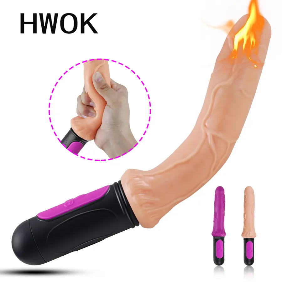 Verwarming realistische enorme dildo vibrator voor vrouw zachte kunstmatige grote penis g spot clits stimulator vrouwelijke masturbator massager Y200226