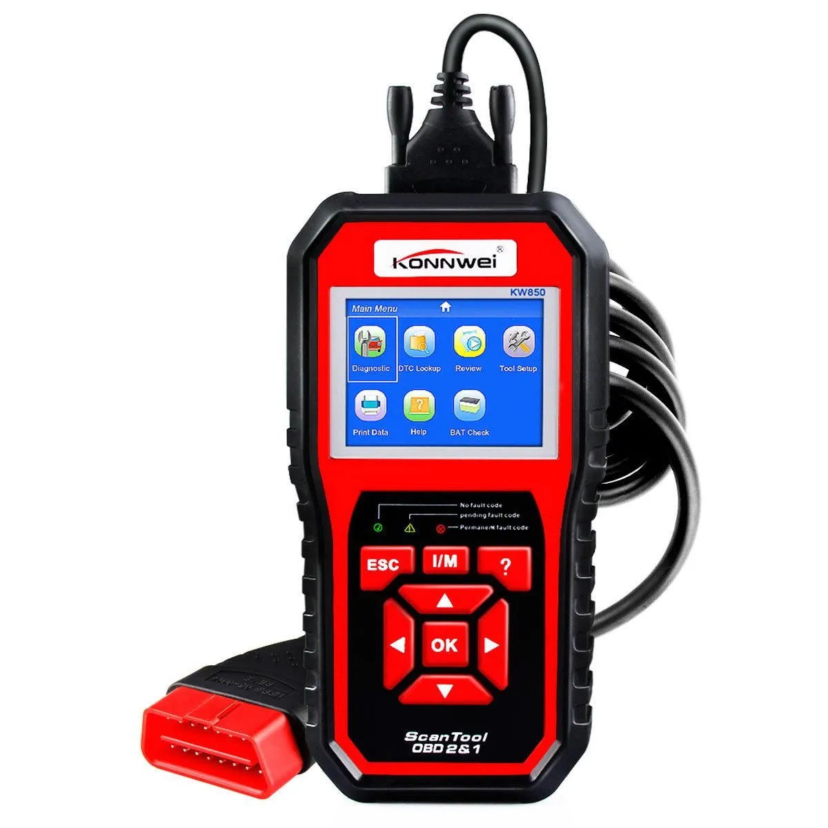 KONNWEI KW850 OBD2 Scanner EOBD Strumento diagnostico di scansione per auto Lettore di codici di errore del motore Multi-lingue