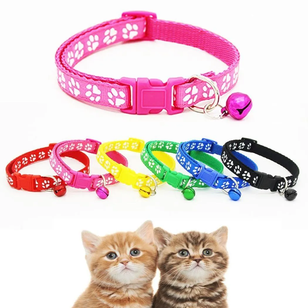 Ny Cat Fashion Dog Breakaway Neckrem Säkerhet Liksom Självt Pet Collar Delikat Camo Casual Nylon Justerbar Kattunge Bell XD22453