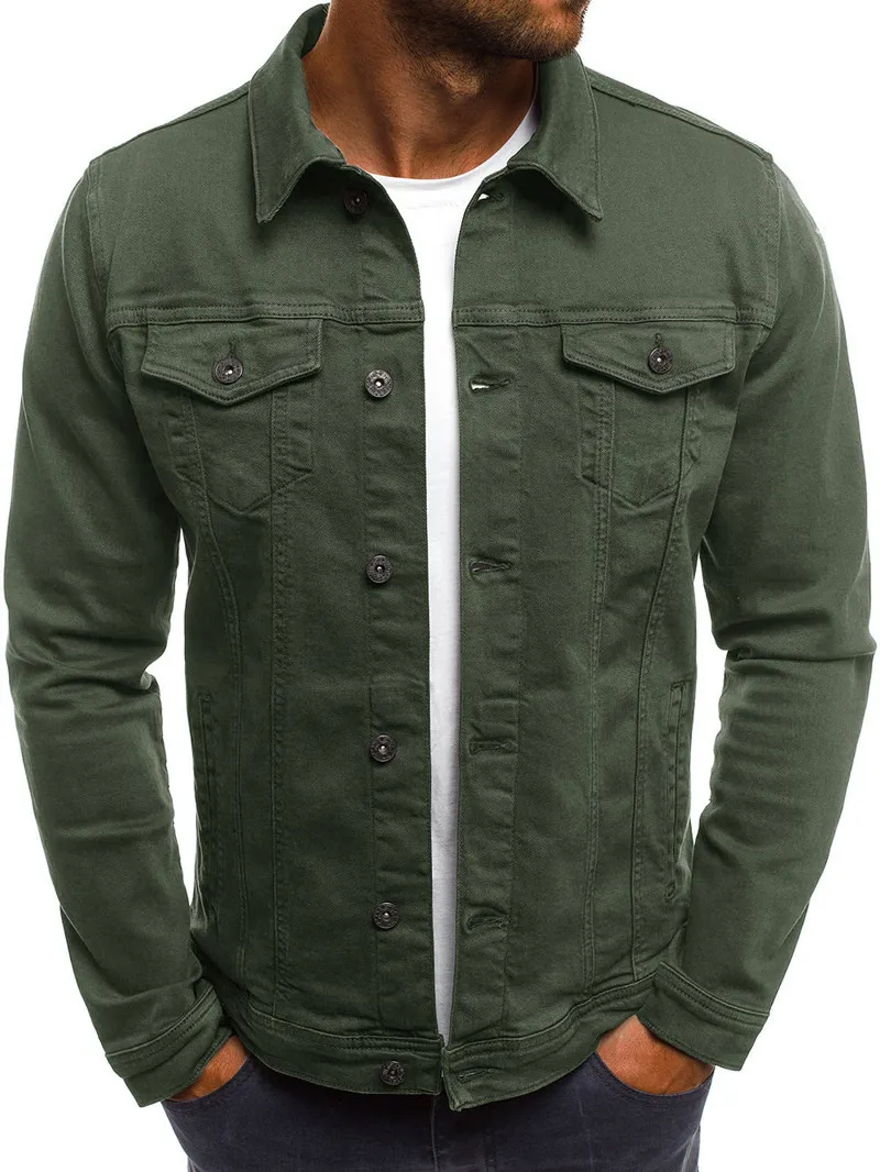 Military green on sale denim jacket