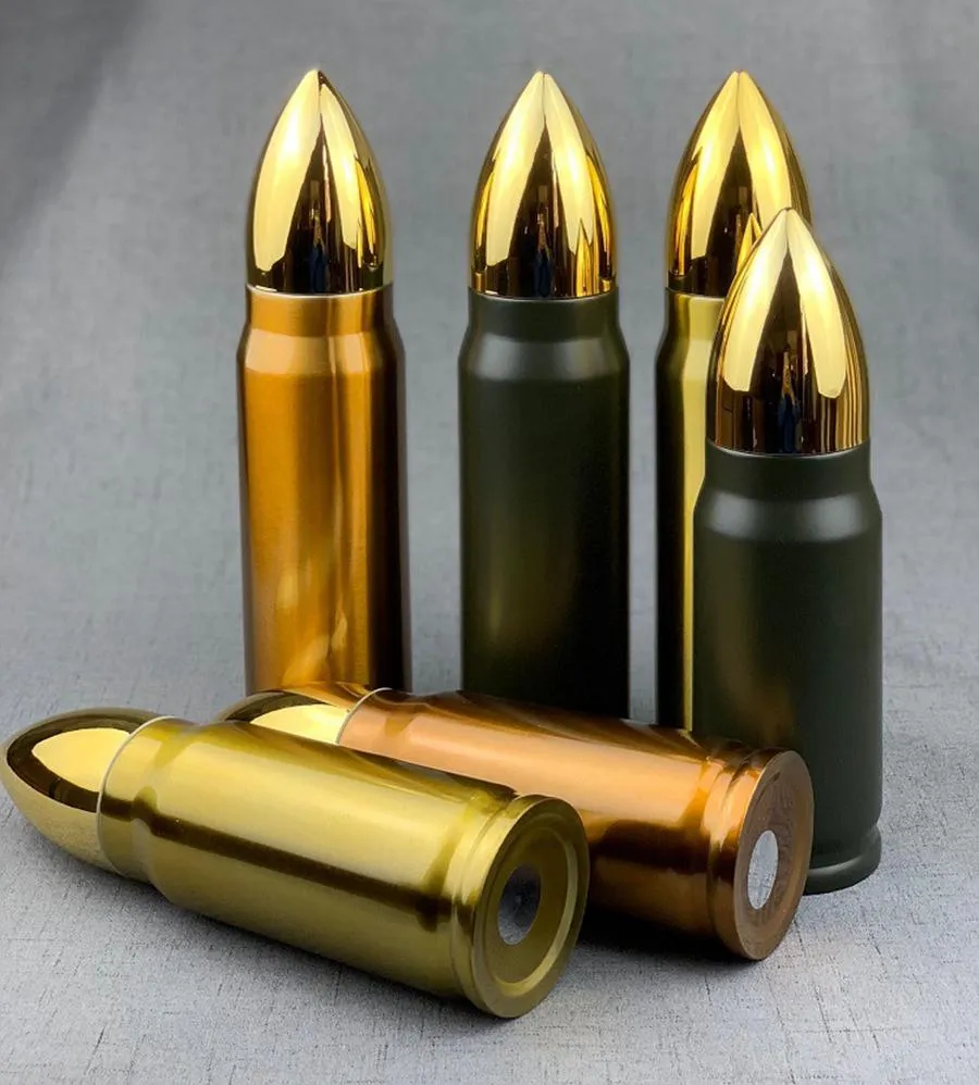 Bullet فراغ كوب 350 ملليلتر 500 ملليلتر سفر شرب زجاجة الفولاذ المقاوم للصدأ الترمس قوارير زجاجات المياه أكواب OOA7350-7N