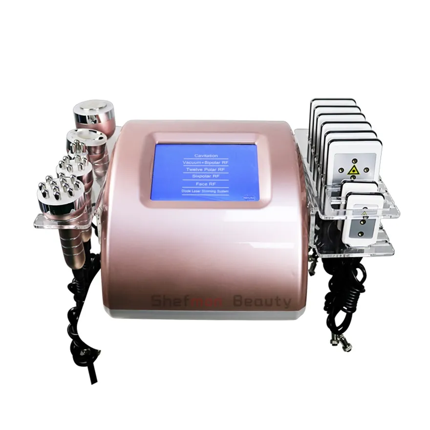 40K Ultraljud Kavitation Kroppsformning Slimming Machine 8 dynor Fettsugning Lipo Laser RF Vakuum Cavi Lipolaser Skin Care Salon Spa Utrustning