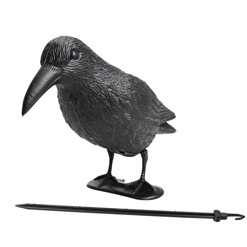 Russia pest control 15in Black Crow Decoy Big Bird Pigeon Repellent Garden Scarer Scarecrow Driving Sparrow Birdie for Protecting Farm Direct Sale from Manufacture