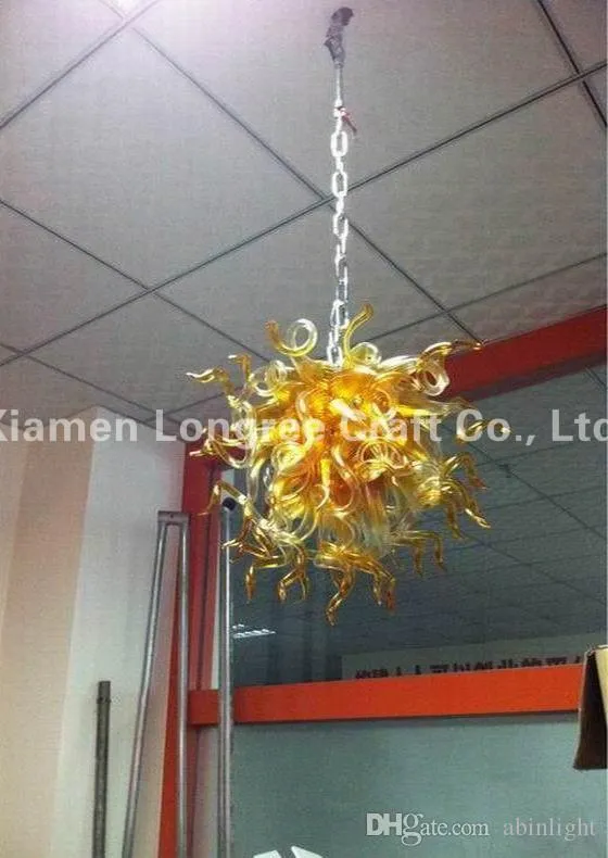 C88-Mini Size Hand Blown Murano Glass Chain Chandelier lamp Light Modern LED Crystal Pendant Lamps for Hotel Decor