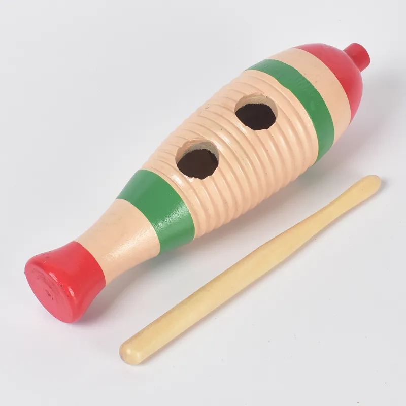 Free shipping Orff Blow Musical instrument Fish frog music Teaching aids Wooden fish tube Shaving fish kindergarten school toy