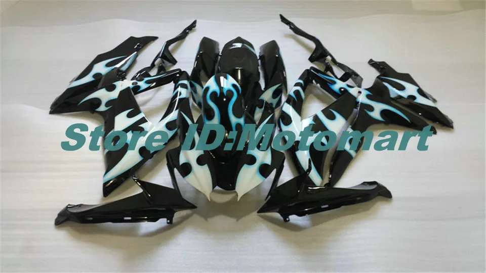 Spritzguss-Verkleidungsset für Suzuki GSXR600 750 K8 08 09 GSXR600 GSXR750 2008 2009 blaue Flammen schwarz Verkleidungsset SA84