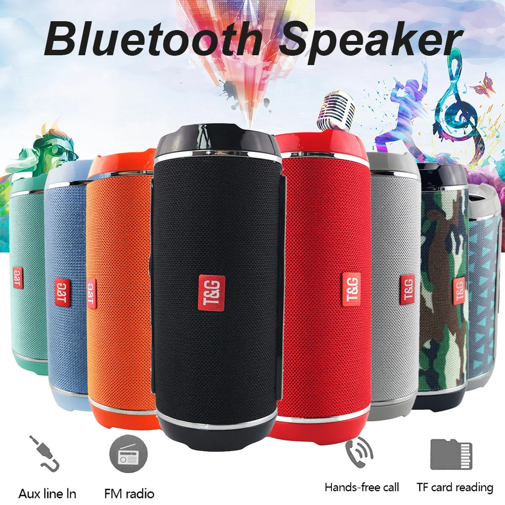 Hot TG116 Double Horn Cloth Net Bluetooth Wireless Speaker Mini Portable Speaker Support TF Card Hand-free Mic Stereo For Mobile Phone 2019