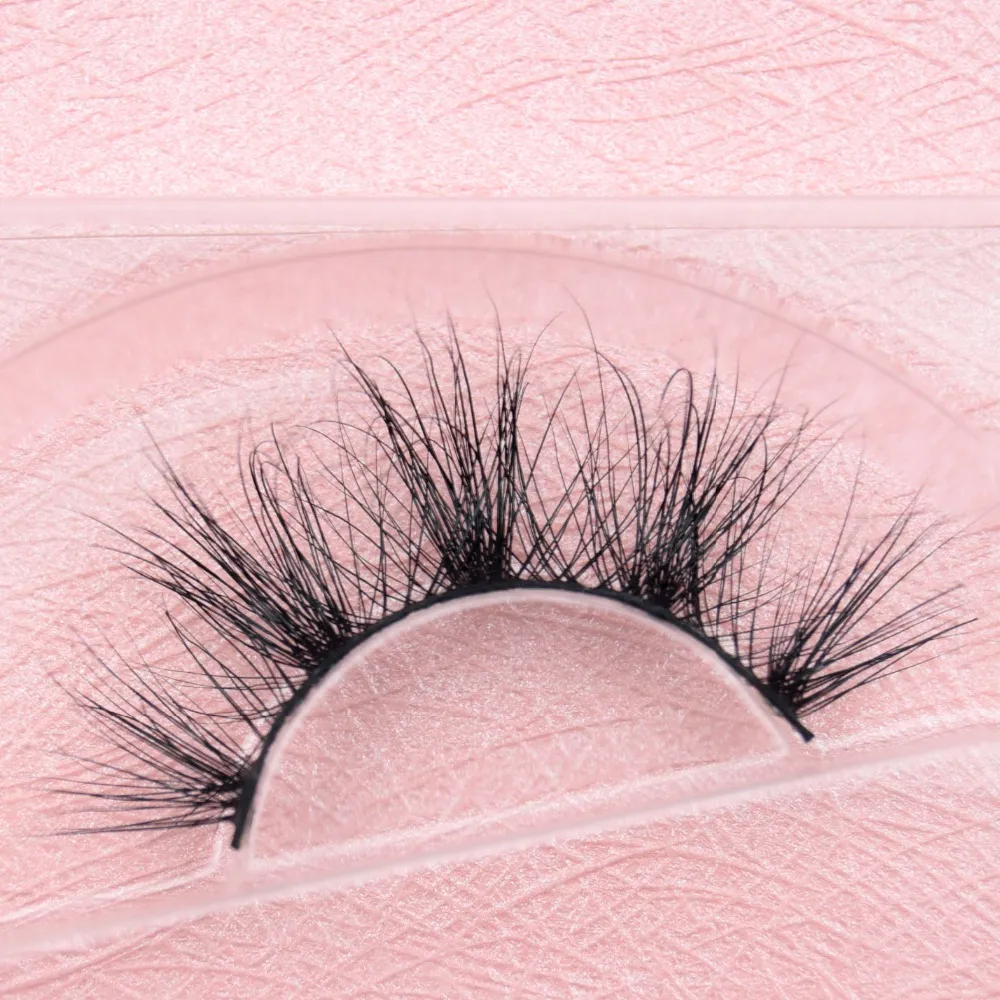 Mink Lashes 3D Mink cílios 100% livre de crueldade Lashes Handmade reutilizáveis ​​cílios naturais Wispies cílios falsos Maquiagem E21