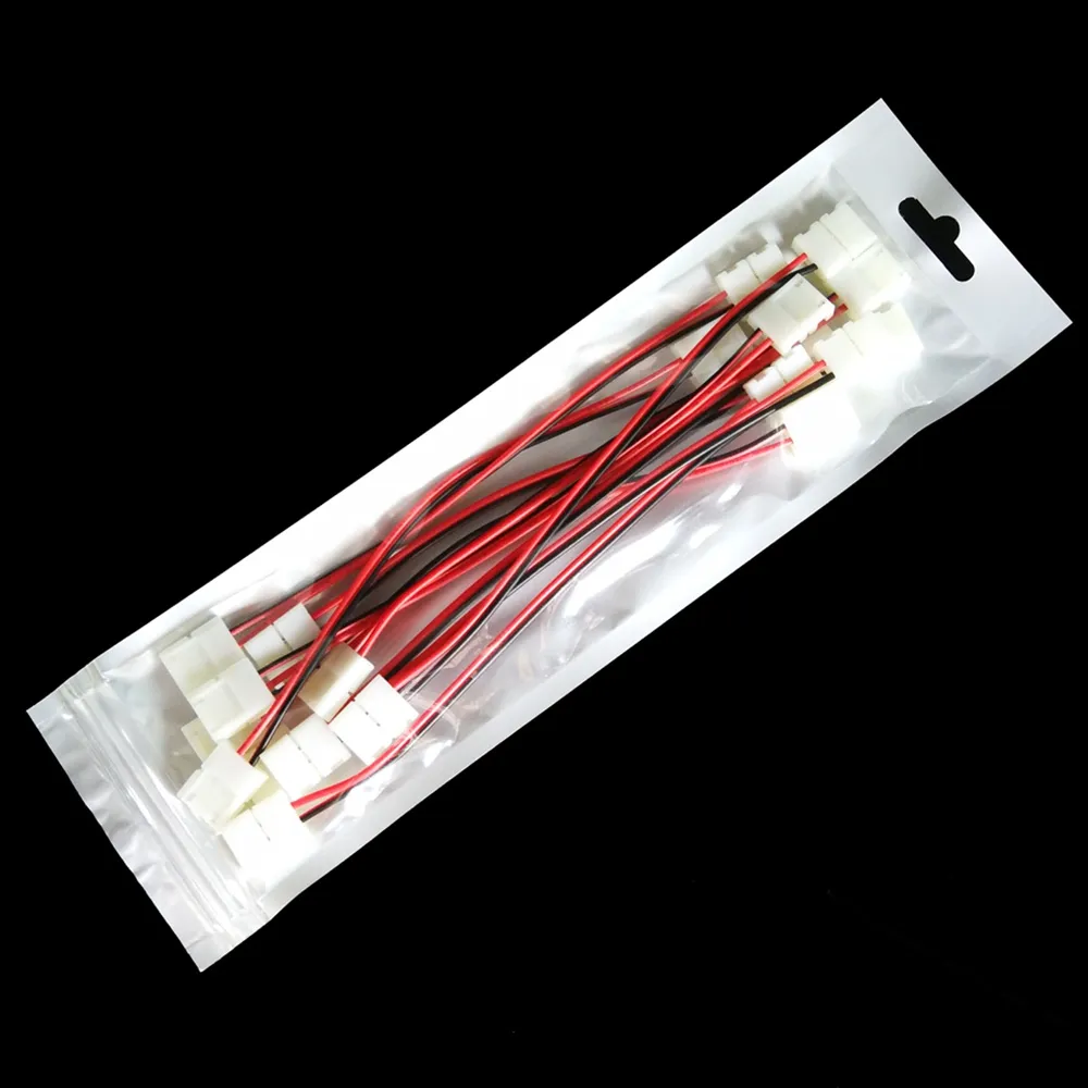Câble de connecteur de bande lumineuse LED sans soudure ZDM à 2 broches, 10 pièces