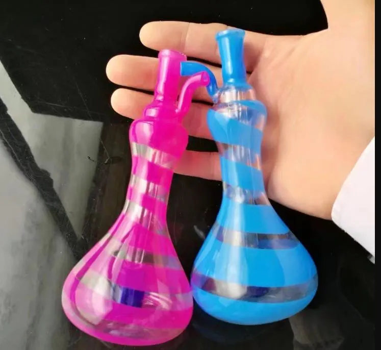 Accessoires de bangs en verre de bouteille d'eau de barre de couleur ﾠ, Pipes à fumer en verre colorées mini-tuyaux à main multi-couleurs Meilleure pipe en verre à la cuillère