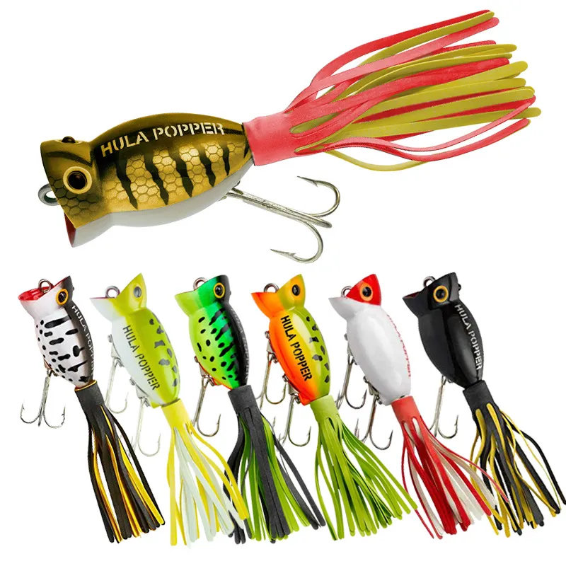 New Cupped Mouth Hula Popper Swimbaits With A Rubber Skirt 5cm 11g 3D Eyes  Topwater Fishing Bass Baits From Viblure, $2.31