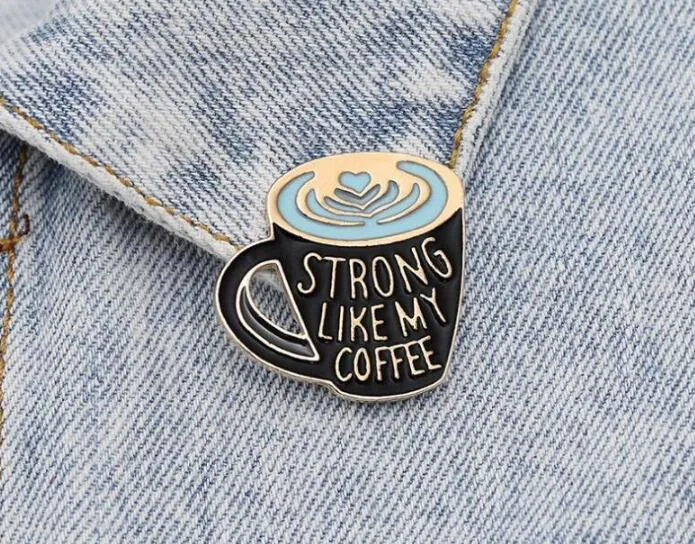 Broche café émail broche forte comme mon café émail broche, café amateur broche broches sac épinglette vêtements badge bijoux cadeau SHU16