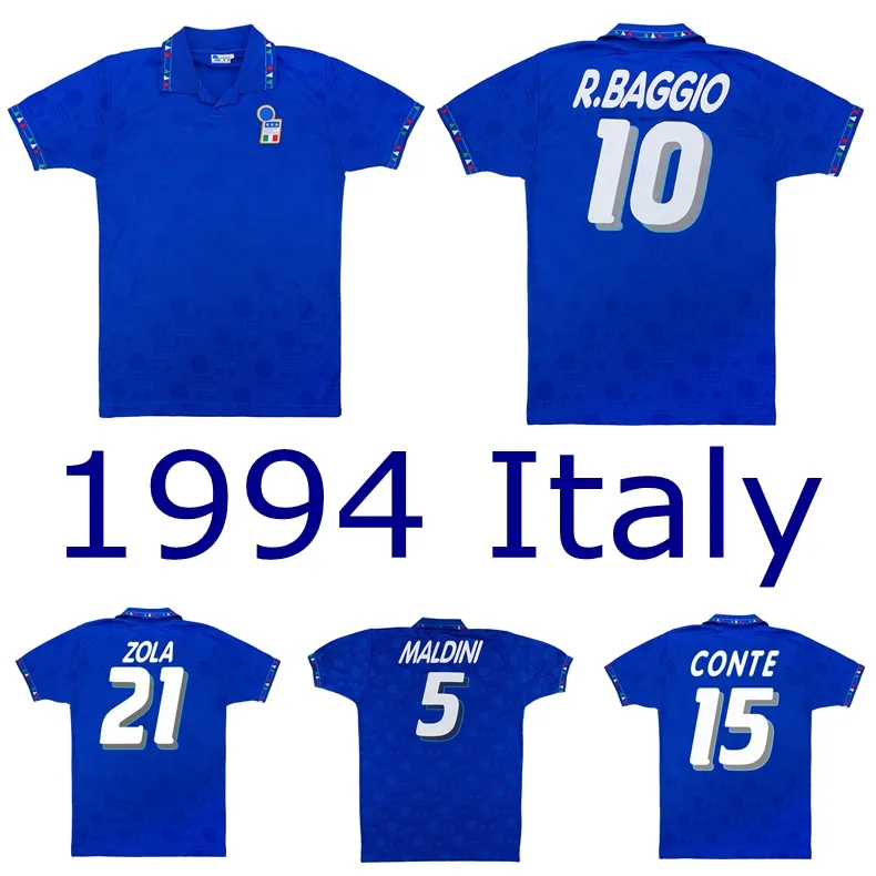 1994 maillot de football rétro Italie 94 italie MALDINI BARESI Roberto Baggio ZOLA CONTE maillot de football classique vintage