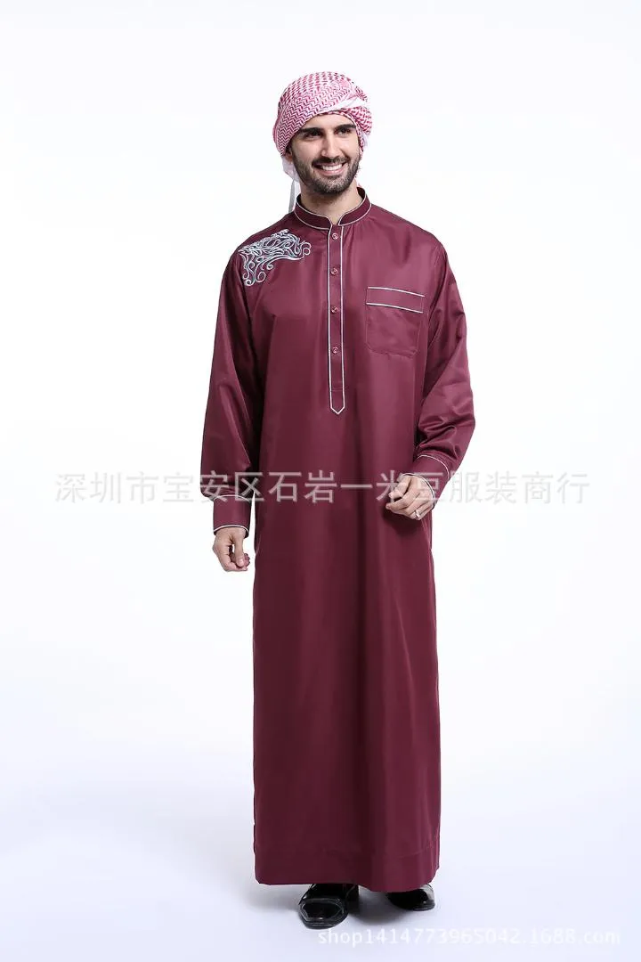 Mens Arabic Islamic Abayas Dress Middle Eastern Style Kaftan Arab