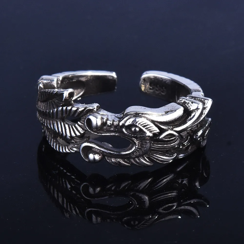 2 PCS Sterling Silver Vintage Lucky Dragon Charms for Jewelry