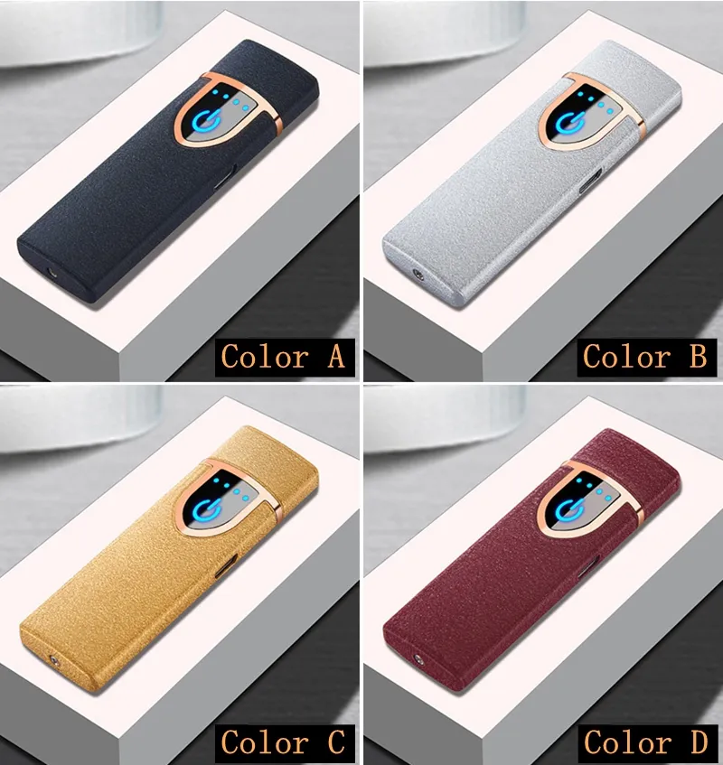 Nice Two-sided Heat USB Touch Sensing Cigarette Lighter Cyclic Charging Windbreak Innovative Design Zinc Alloy Luxury Enjoyment Decorate