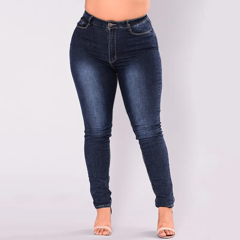 2018 Nuove donne Plus Size 7XL Jeans Feminino Casual Push Up Denim Jeans Stretch Pantaloni skinny a vita alta Pantaloni aderenti slim fit