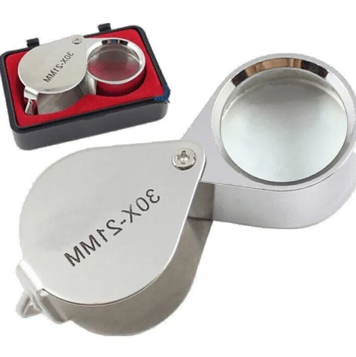 Nieuwe 30x 21mm Juweliers Eye Loupe Magnifier Microscoop en Accessoires Vergrootglas Optische Mini Identificatie Hoge Power Sieraden Magnifications Glass