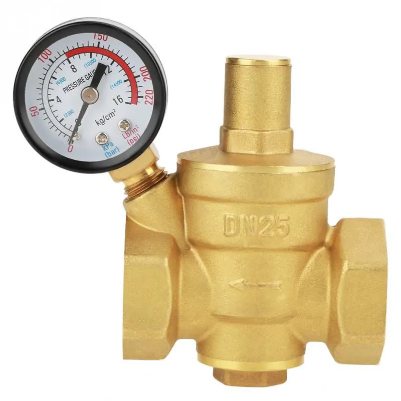 Freeshipping Dn25 Riduttore di pressione regolabile Riduttore di pressione dell'acqua Riduttore + misuratore di manometro