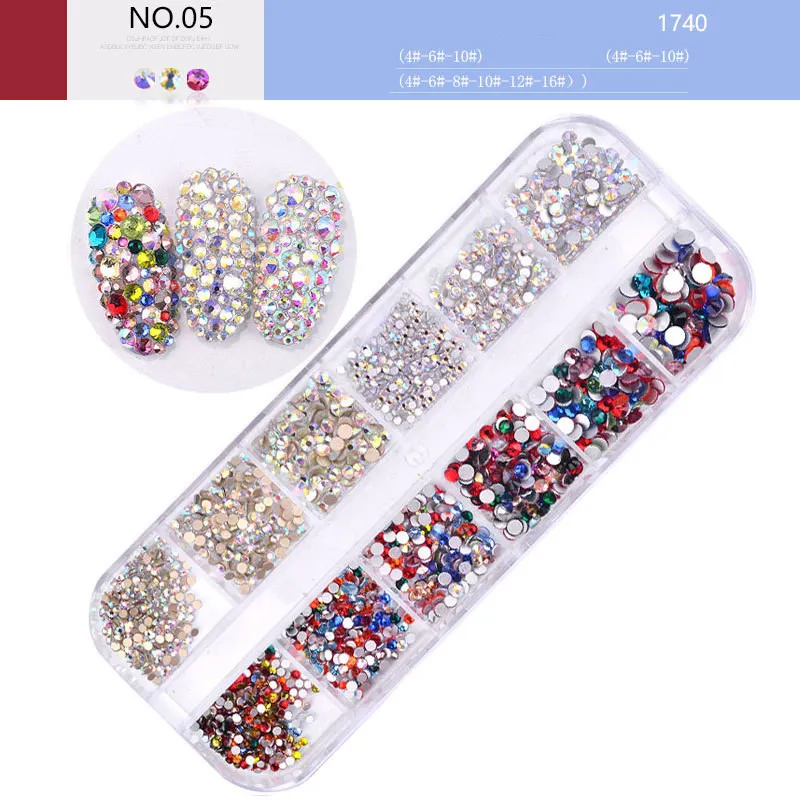 12 PACK Manicure High Srebrny Photototerapia Phototherapia Symfonia AB Rhinestone Dekoracyjne Błyszczące Diament Long Boks Darmowy Statek 10