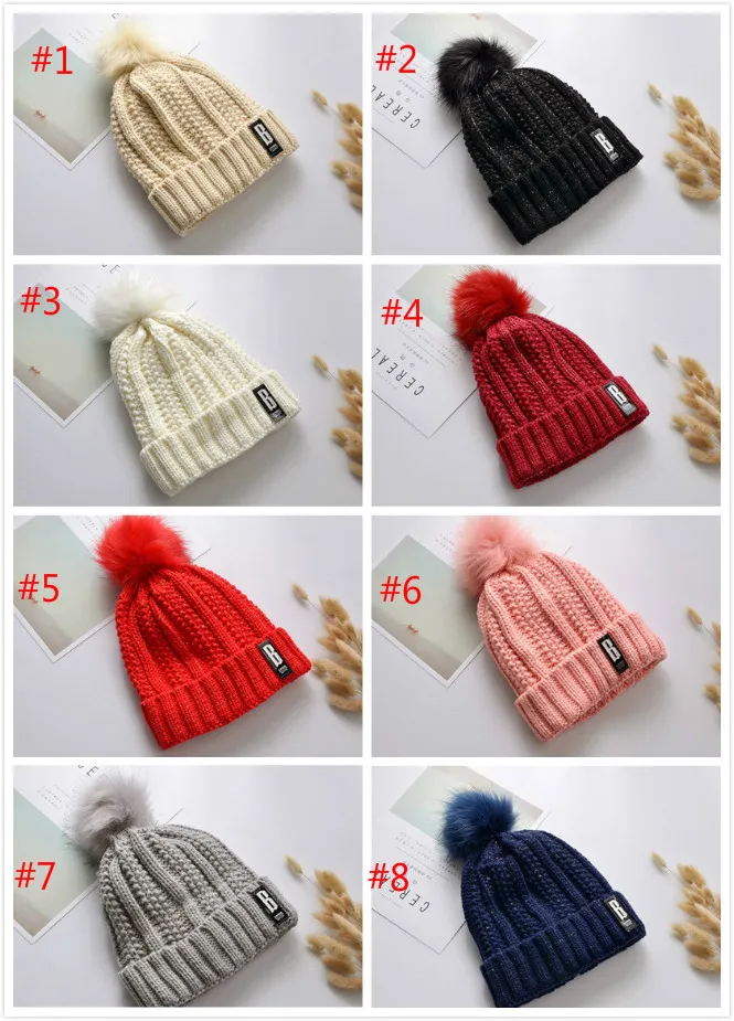 Womens Fashion Cotton Knitted Pom Pom Toddler Winter Hat With