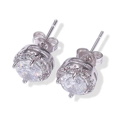 5 paia di orecchini a bottone in argento sterling 925 con set di orecchini a bottone con zirconi cubici ipoallergenici per le donne