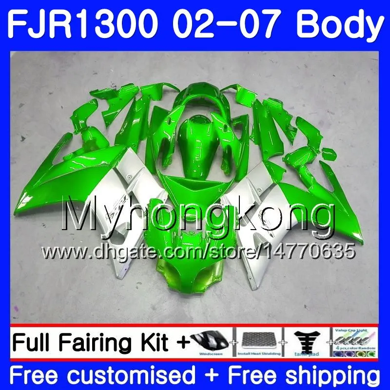 Kit For YAMAHA FJR1300A 2001 2002 2003 2004 2005 2006 2007 2AAHM.39 FJR 1300 Green silver hot FJR-1300 FJR1300 01 02 03 04 05 06 07 Fairings