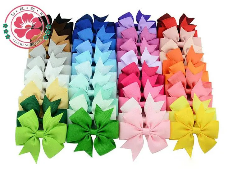 40 ألوان كيد الشعر الانحناء بلوم دبوس للأطفال الفتيات الأطفال اكسسوارات للشعر الطفل hairbows مع مقاطع زهرة