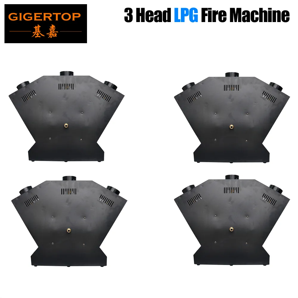China Factory Direct Sale 4 Pack LPG Flame DMX Stage Effect Fire Machine 3 Jet Nozzle DMX/Auto Flame Individual Control For Party Club