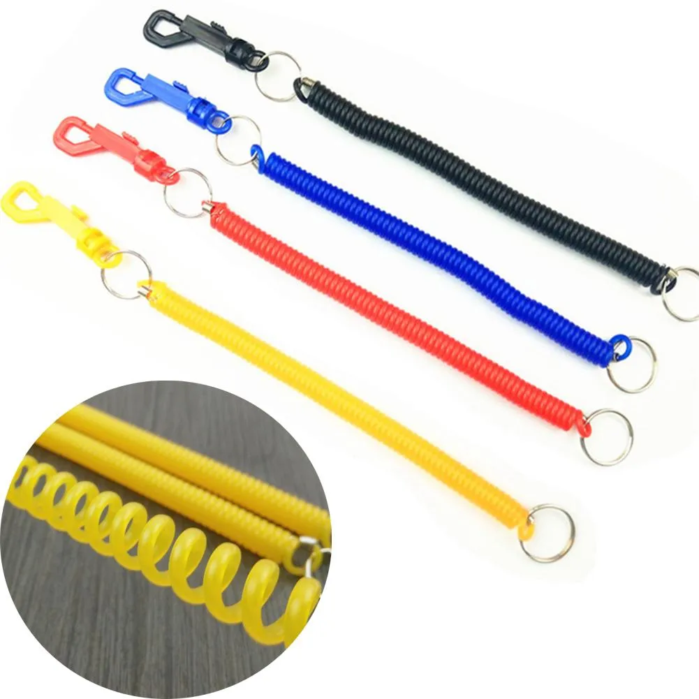 Anti Lost Spiral Spring Keychain With Snap Coil Clip Stretchy Plastic  Keyring Holder And Ring Home Security Accessory From Yambags, $8.48