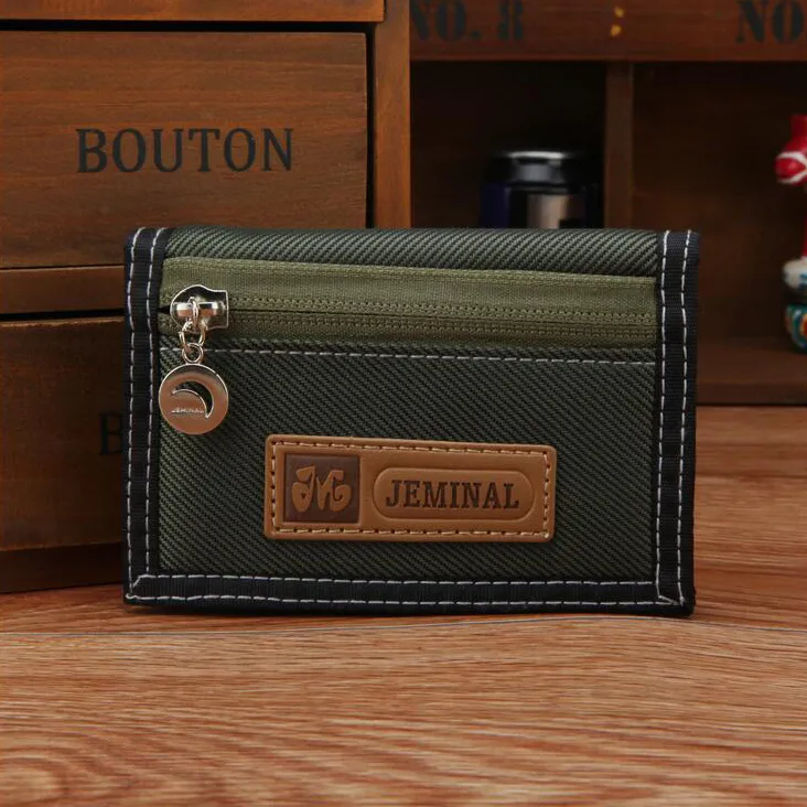 1pc Causal Style Boys Canvas Wallet Short Design Men Wallets Zipper Coin Purse Card Holder For Teenager Brand Purses pocket Bag