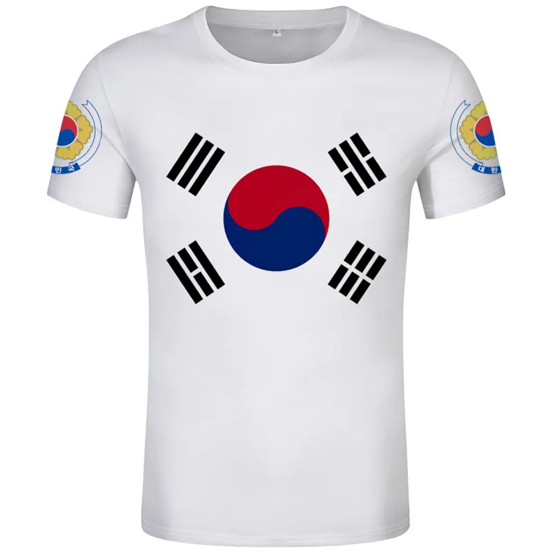 Korea South T-shirt DIY Free Custom Made Name Number T-shirt Nation Vlag Korean Country College Print Photo kleding