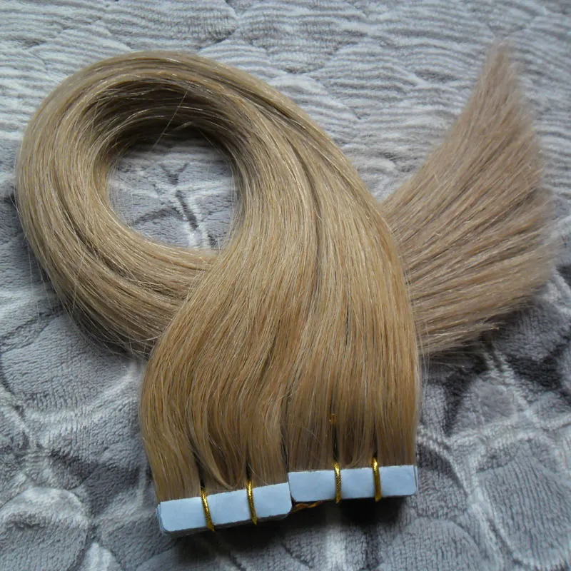 Remy Tape em Fita Adesiva de Cabelo PU Trama Do Cabelo Extensões 100g Brasileiro Virgem Fita Reta Em Extensões Do Cabelo Humano