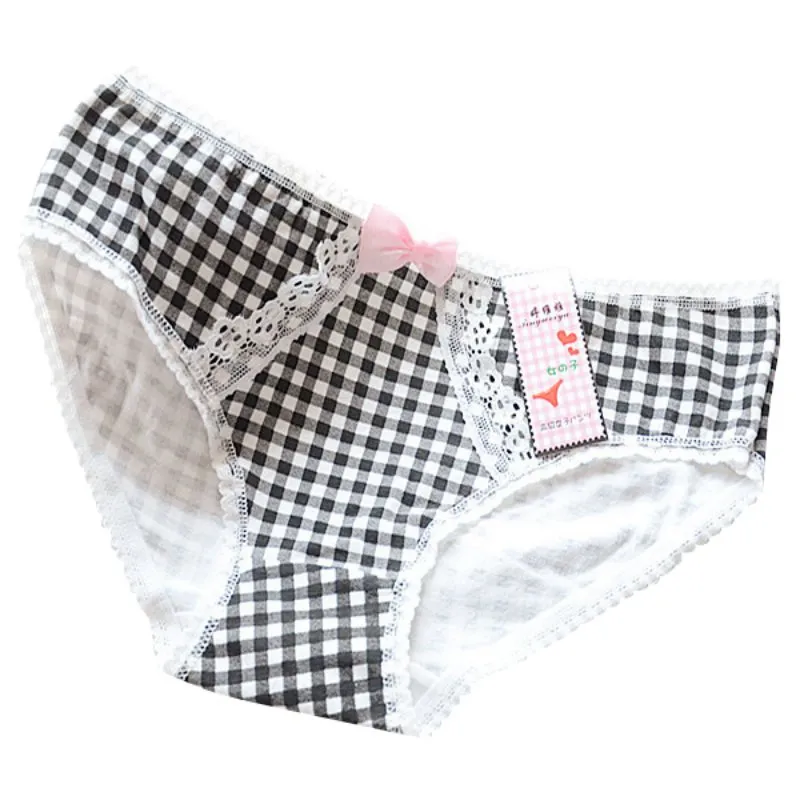 Plaid Lace Bow Chantelle Briefs For Women Comfortable Cotton Underwear With  Sweet Candy Colors From Lqbyc, $36.08