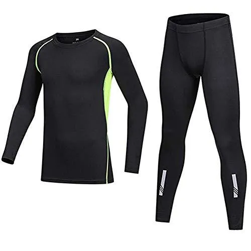 Vestiti dei ragazzi manica lunga Athletic Base compressione strato Biancheria intima Camicia Collant Set