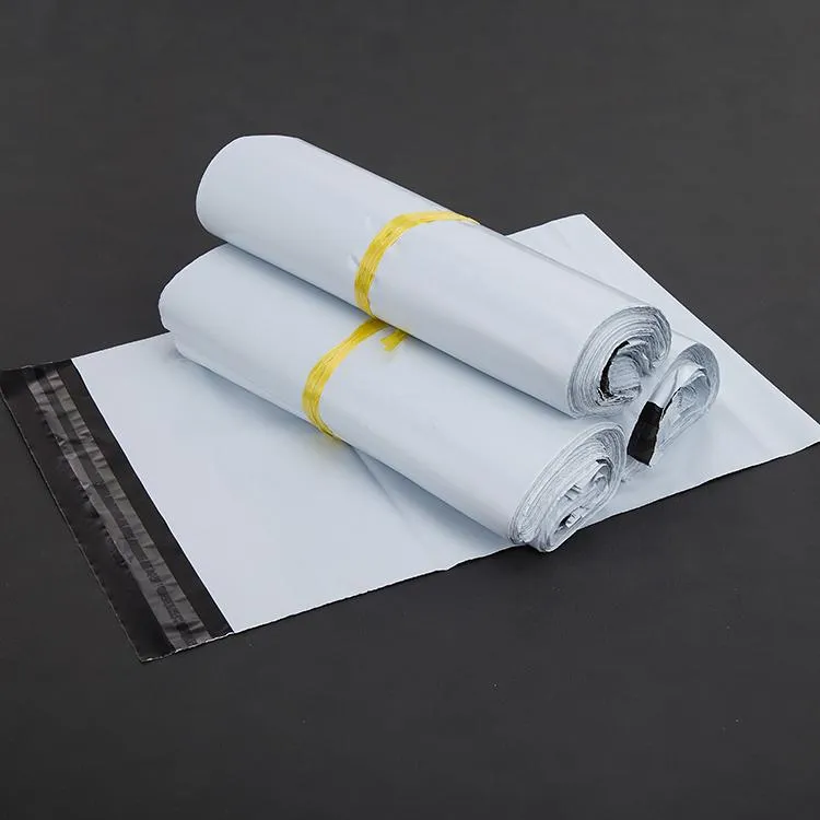 17x30 cm blanc Poly auto-joint Express sacs d'expédition auto-adhésif courrier courrier sac en plastique enveloppe courrier poste emballage postal sacs de courrier