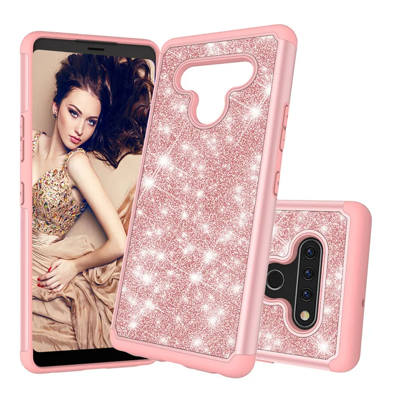 Для LG Stylo 6 Case Luxury Bling Блеск Hybrid Soft Silicone Hard.