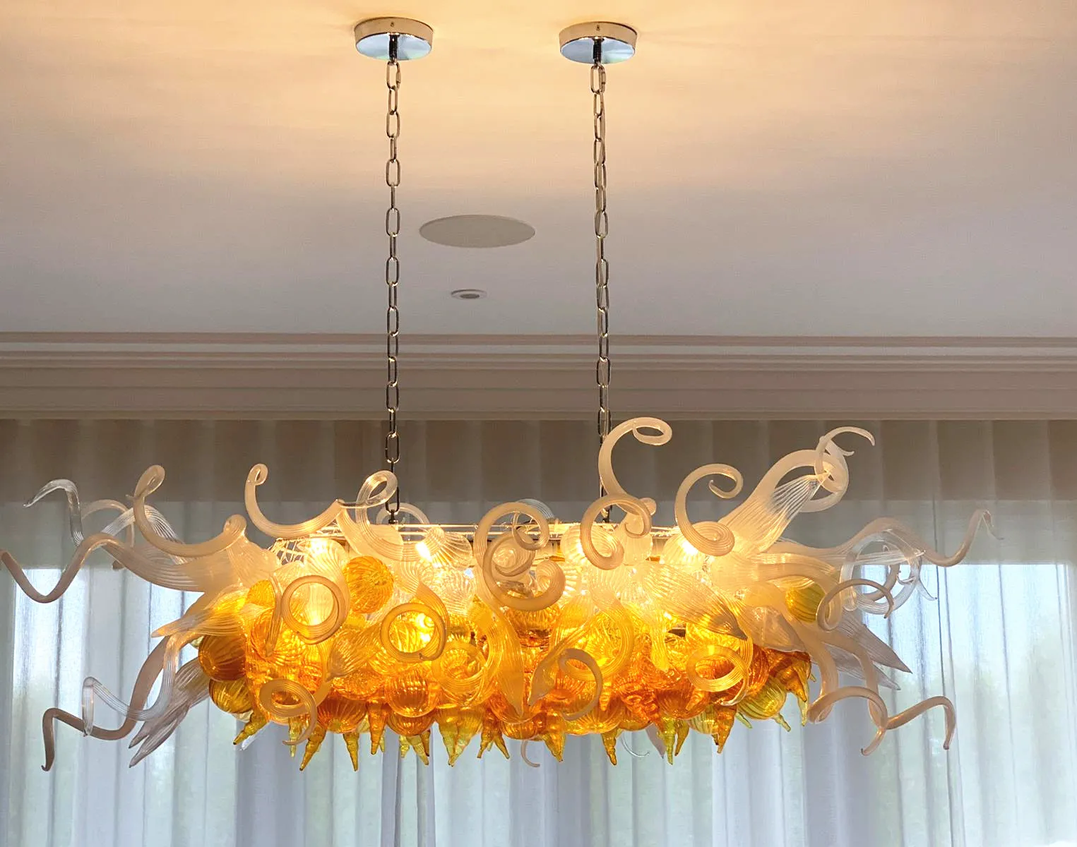 Pendant Lamps Modern Chandeliers Custom Hand Blown Glass Crystal Chandelier Lighting Living Room Bedroom LED Hanging Pendant-Light Fixtures