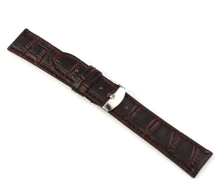 Haute qualité 18mm 20mm 22mm bracelet en cuir véritable boucle en acier bracelet de montre noir marron bandeau 312Q