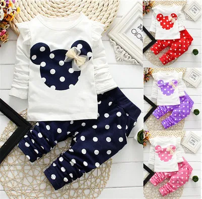 Cute Toddler Baby Girls Clothes Set Long Sleeve T-Shirt and Pants Kids 2pcs Outfits Spring Autumn Long Sleeve Garment