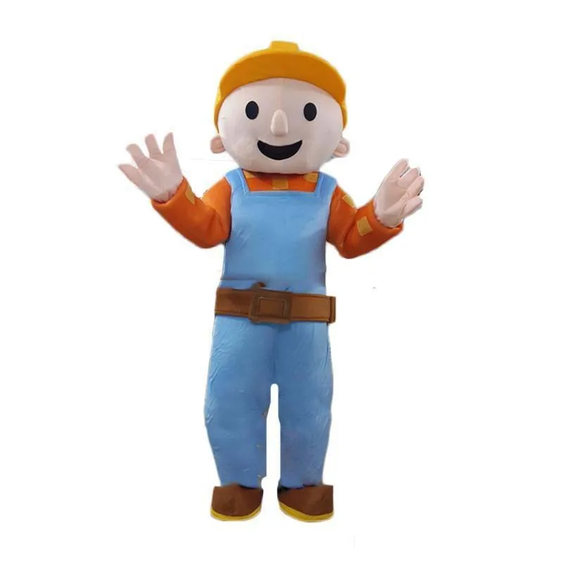 Hoge Kwaliteit Sale Bob The Builder Mascot Costume Adult Size Gratis verzending