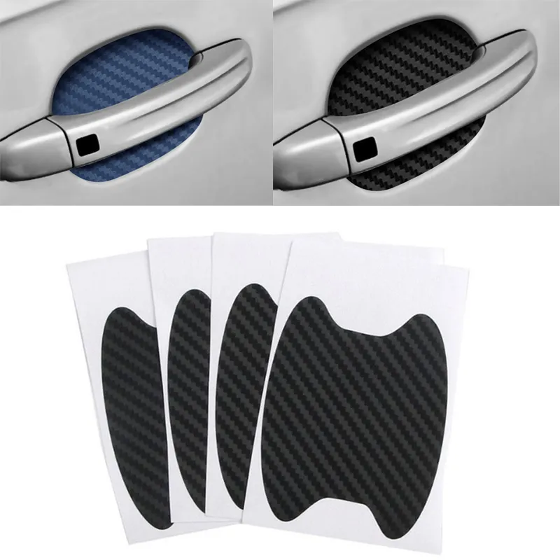 4Pcs/Set Car Door Sticker Carbon Fiber Scratches Resistant Cover Auto Handle Protection Film Exterior Styling Accessories